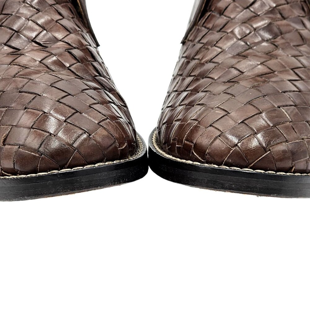 Cole Haan Cambridge Brown Woven Leather Chukka Boots Mens 8.5M Dress Shoes Ankle - Picture 11 of 16